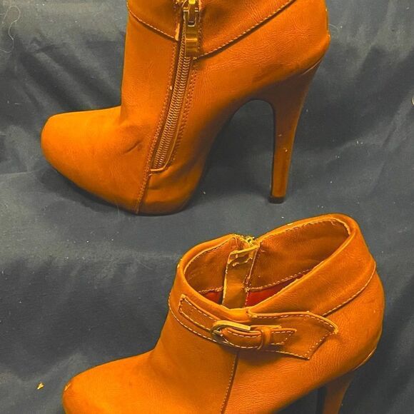 De Blossom Collection- Brown Leather Ankle Boots -  Size 6- - Picture 4 of 8